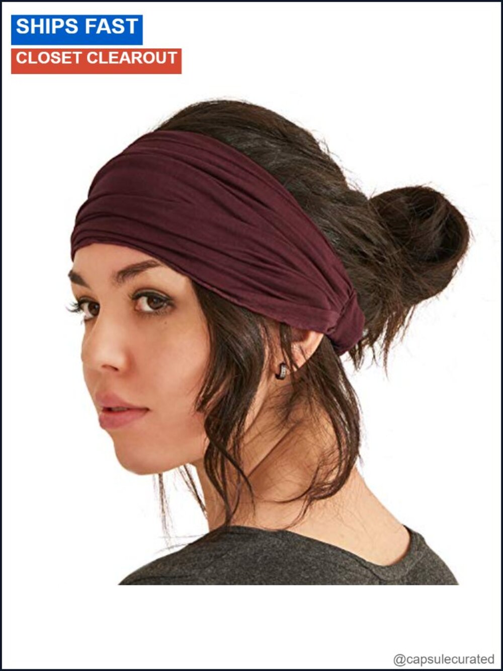 Japanese Style Stretch Headband Viscose Rayon Spandex Elastic Wide Band